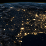 United States at Night From Orbit