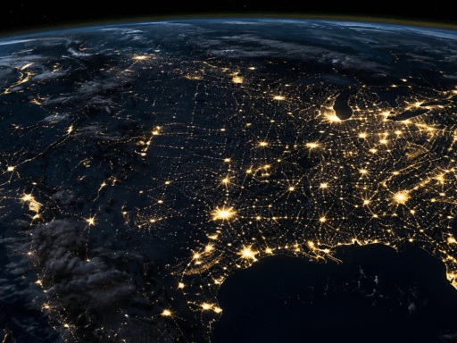 United States at Night From Orbit